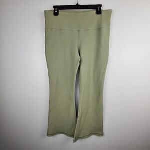 Athleta Elation Rib Crop Flare Legging Size XL Sage Green Womens Athletic Ribbed